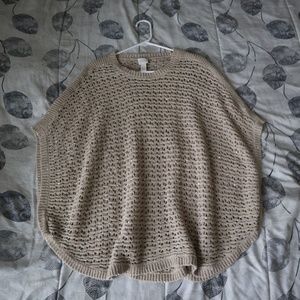 Chico's Sweater Knit Crochet Poncho